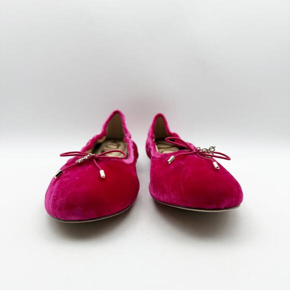 SAM EDELMAN Womens Felicia Ballet Flats US 11 EU 42 Pink Velvet Round Toe NIB - Picture 10 of 15
